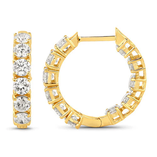 3.08 Carat Genuine Lab Grown Diamond 14K Yellow Gold Earrings - Image 4