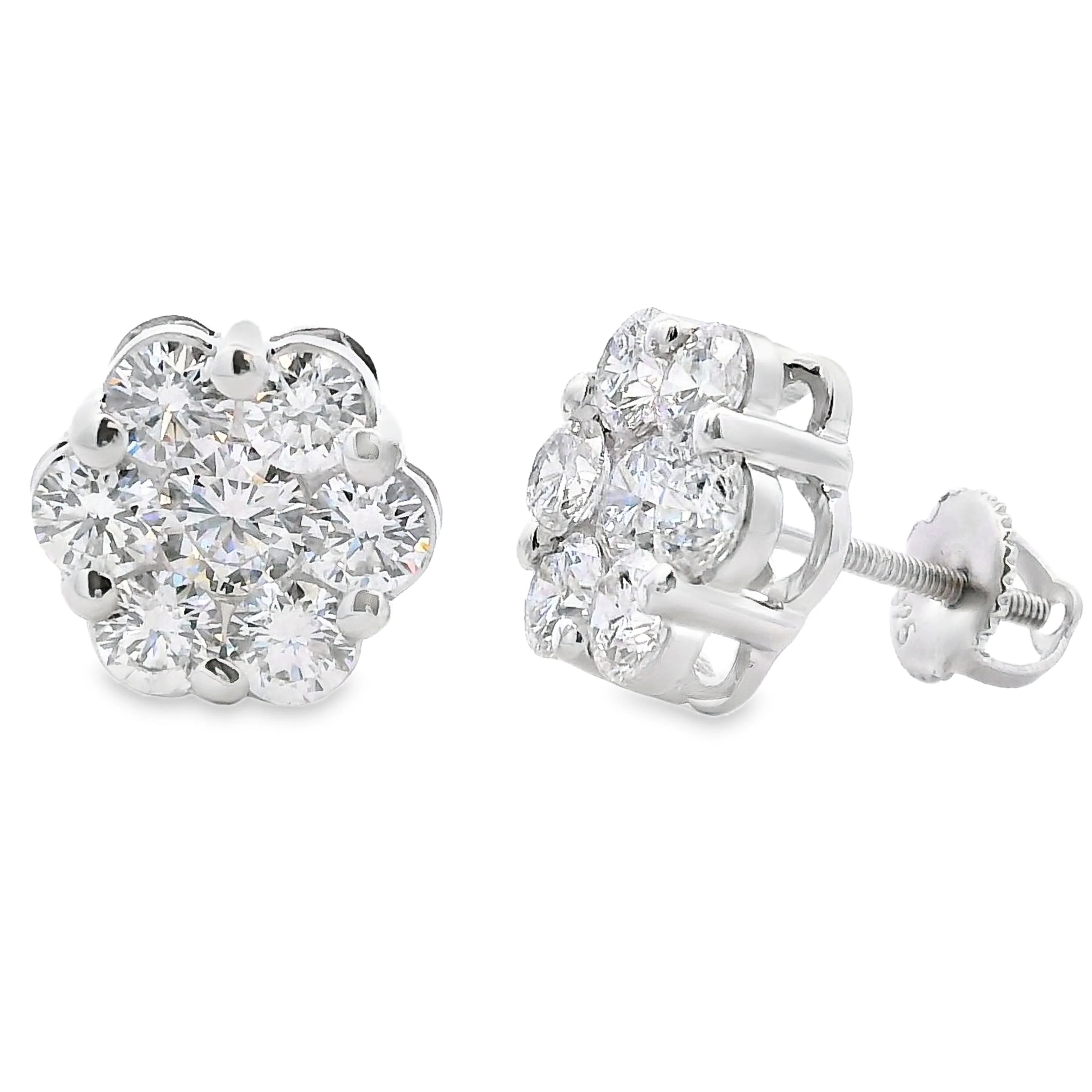 3.09ct Lab Grown Diamond Earrings Sterling Silver