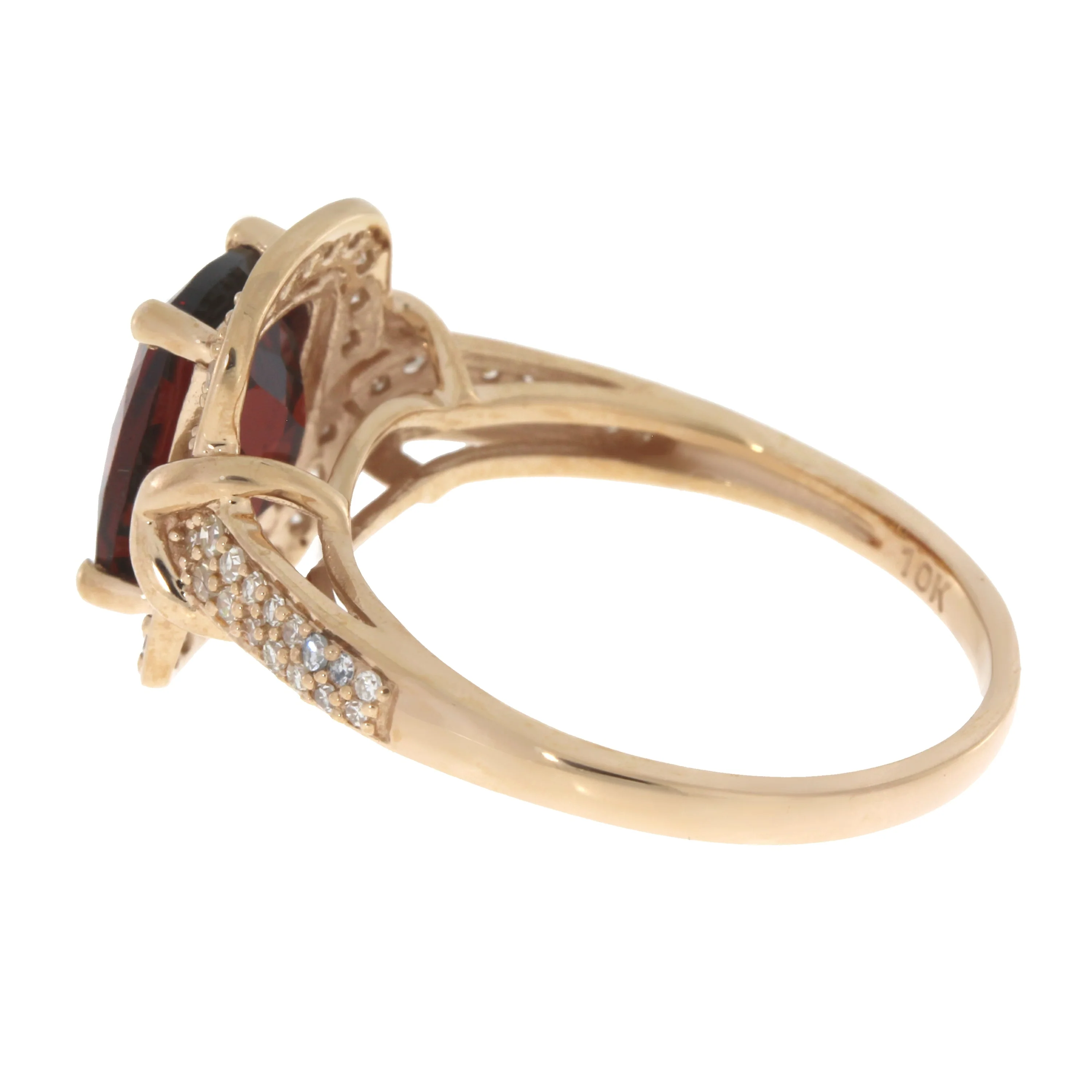 3.13ct Garnet Diamond Ring 10KT Rose Gold - Image 2