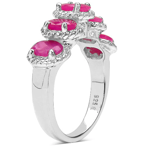 3.20 Carat Genuine Ruby Sterling Silver Ring - Image 6