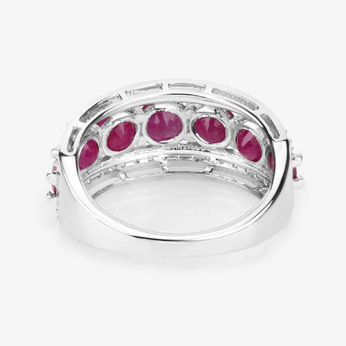 3.24 Carat Genuine Ruby and White Diamond 14K White Gold Ring - Image 14