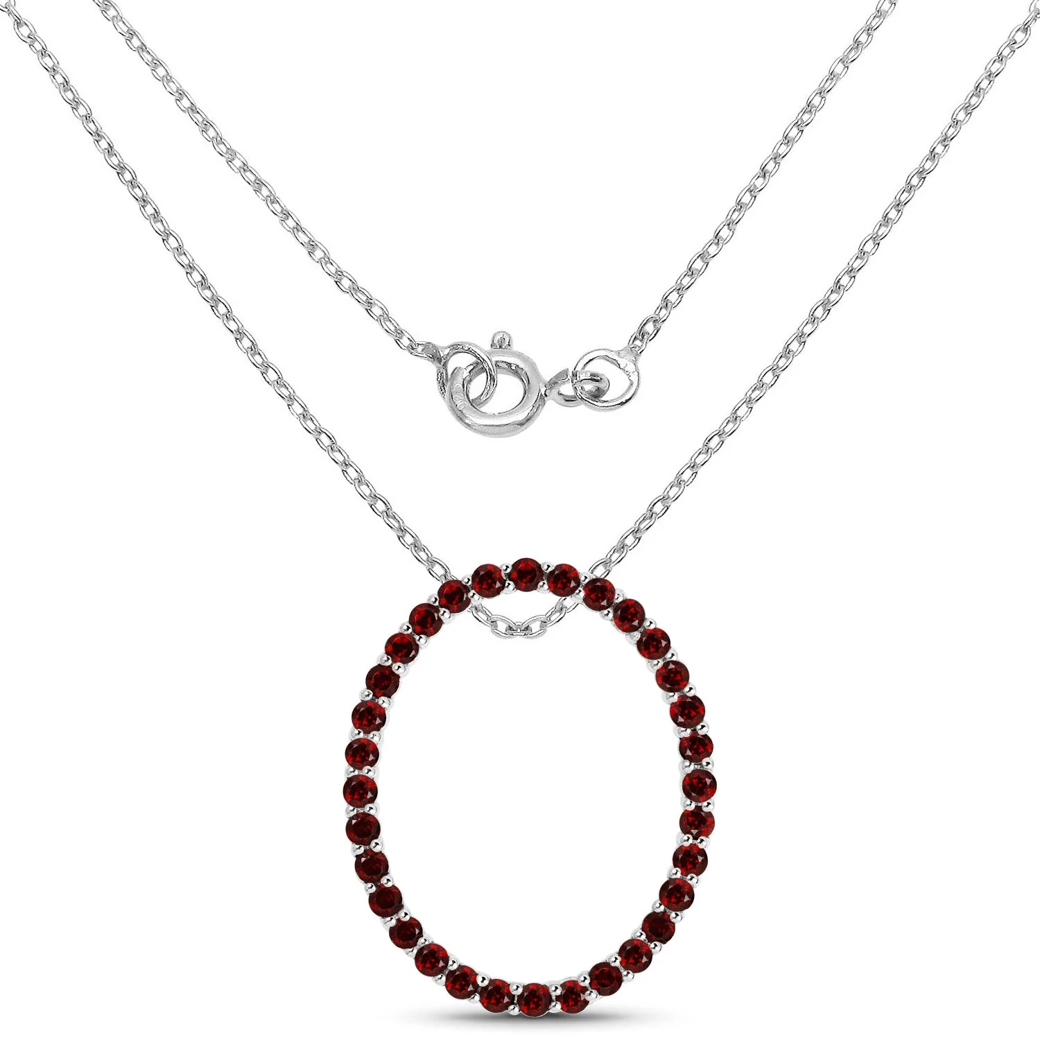 3.52 Carat Genuine Garnet .925 Sterling Silver Pendant - Image 2