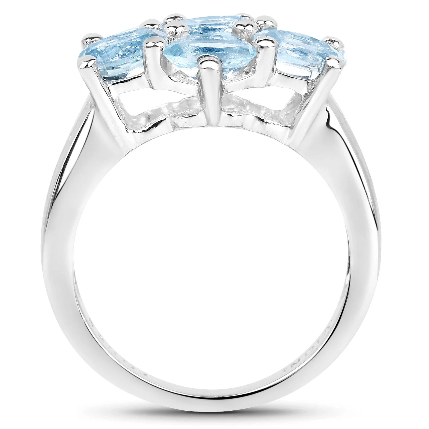 3.57 Carat Genuine Blue Topaz .925 Sterling Silver Ring - Image 2