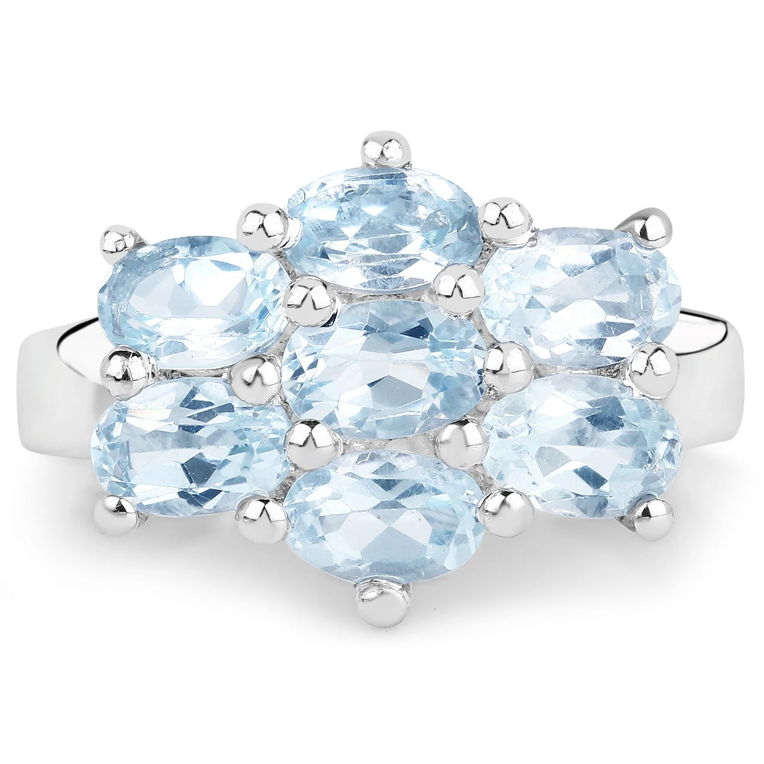 3.57 Carat Genuine Blue Topaz .925 Sterling Silver Ring - Image 3