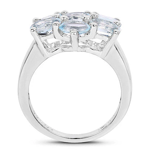 3.57 Carat Genuine Blue Topaz .925 Sterling Silver Ring - Image 5