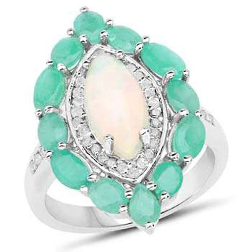 3.61 Carat Genuine Multi Stones .925 Sterling Silver Ring - Image 2