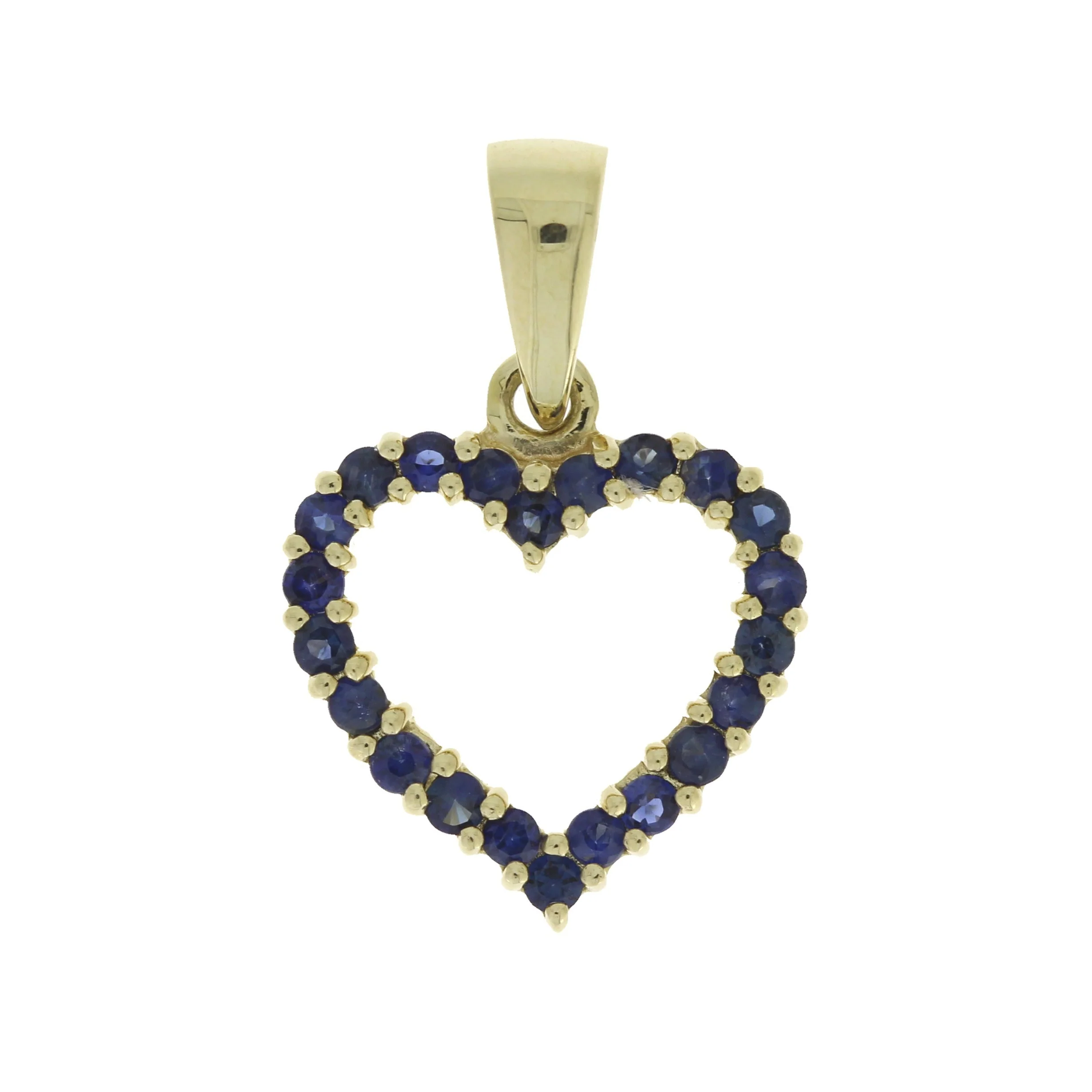 .37ct Sapphire Heart Love Pendant 10KT Yellow Gold - Image 3