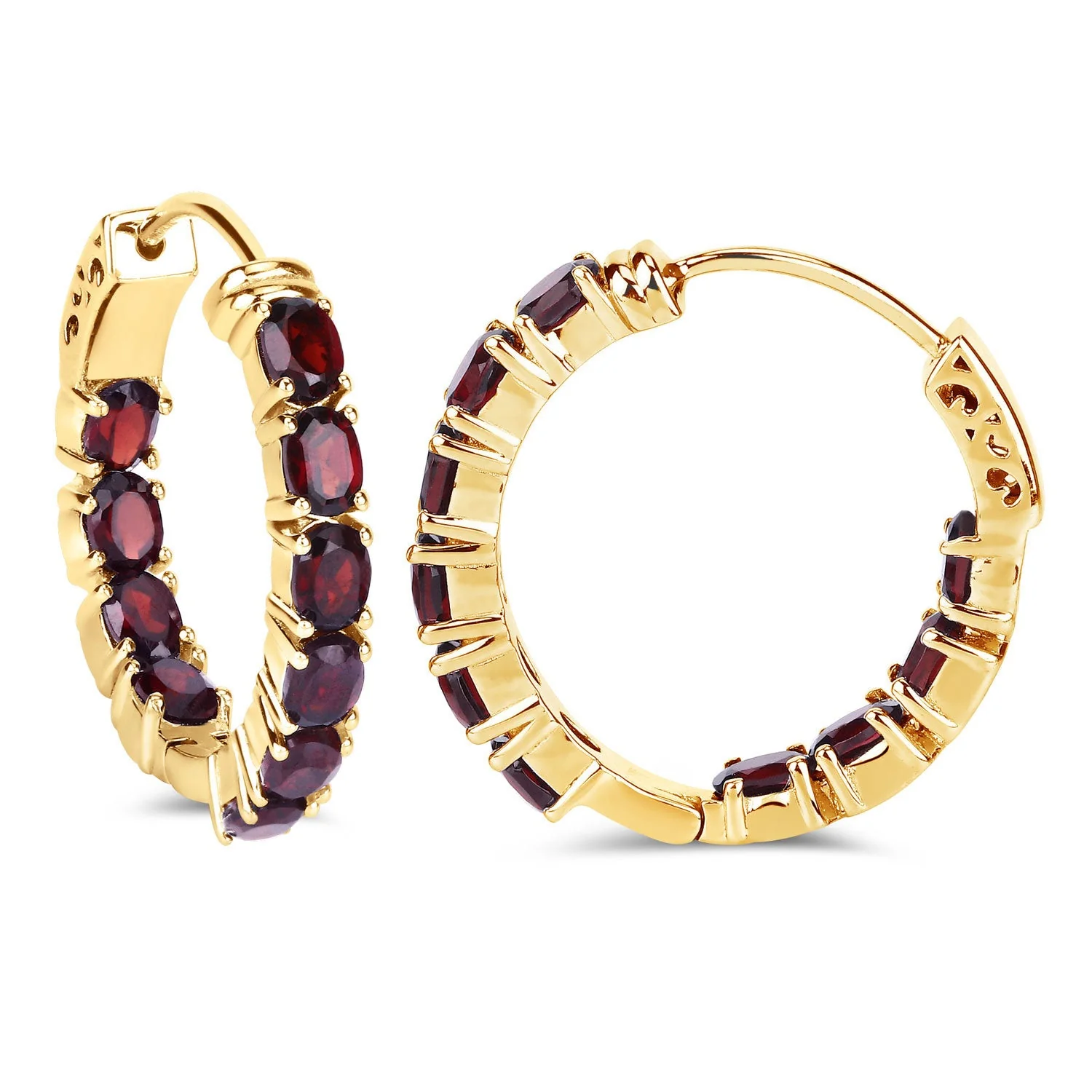 4.00 Carat Genuine Garnet .925 Sterling Silver Earrings - Image 2