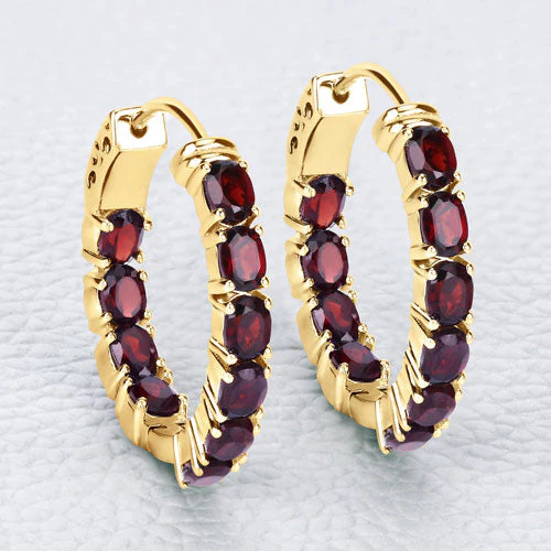 4.00 Carat Genuine Garnet .925 Sterling Silver Earrings - Image 8