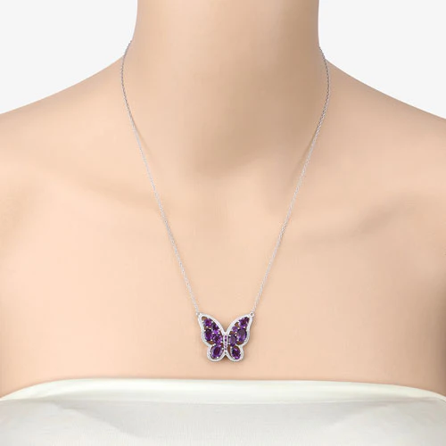 4.32 Carat Genuine Amethyst .925 Sterling Silver Necklace - Image 10