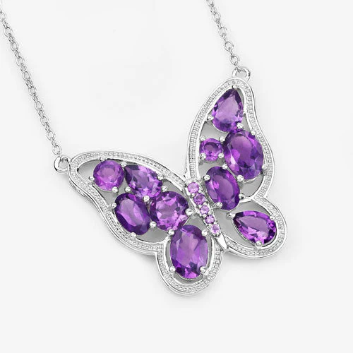 4.32 Carat Genuine Amethyst .925 Sterling Silver Necklace - Image 8