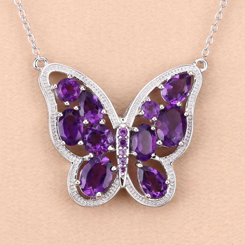 4.32 Carat Genuine Amethyst .925 Sterling Silver Necklace - Image 9