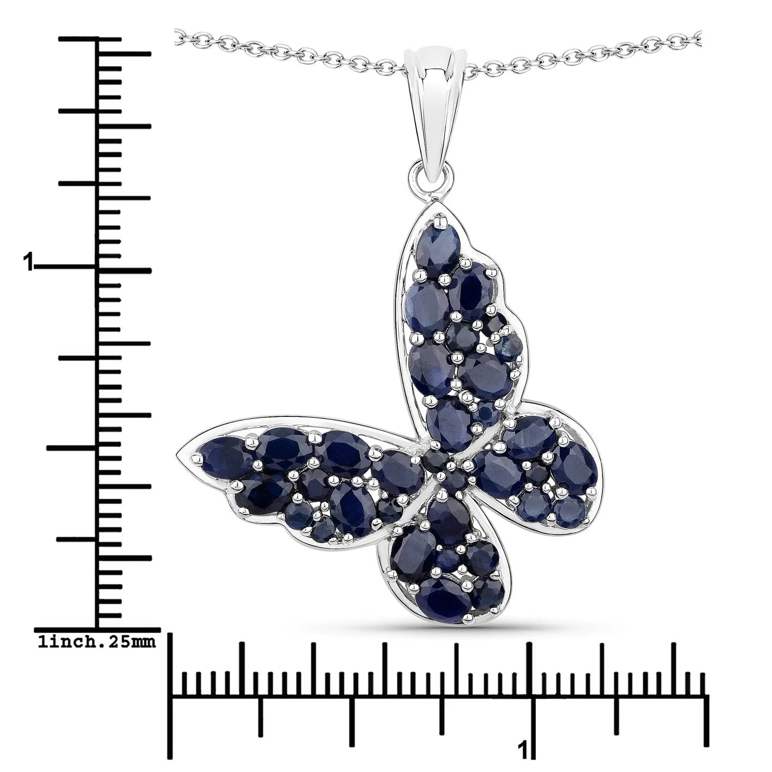 4.36 Carat Genuine Blue Sapphire .925 Sterling Silver Pendant - Image 3