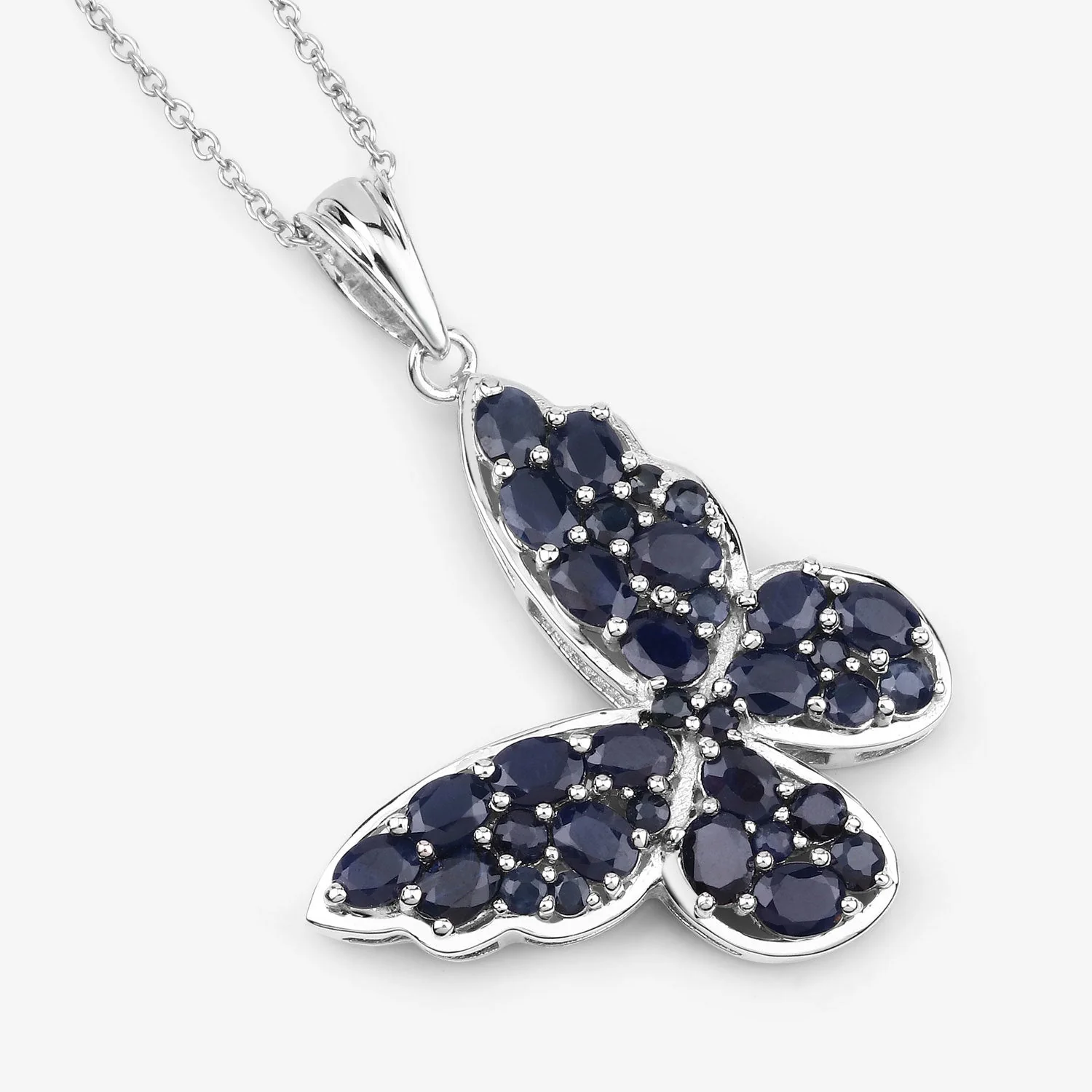 4.36 Carat Genuine Blue Sapphire .925 Sterling Silver Pendant - Image 4