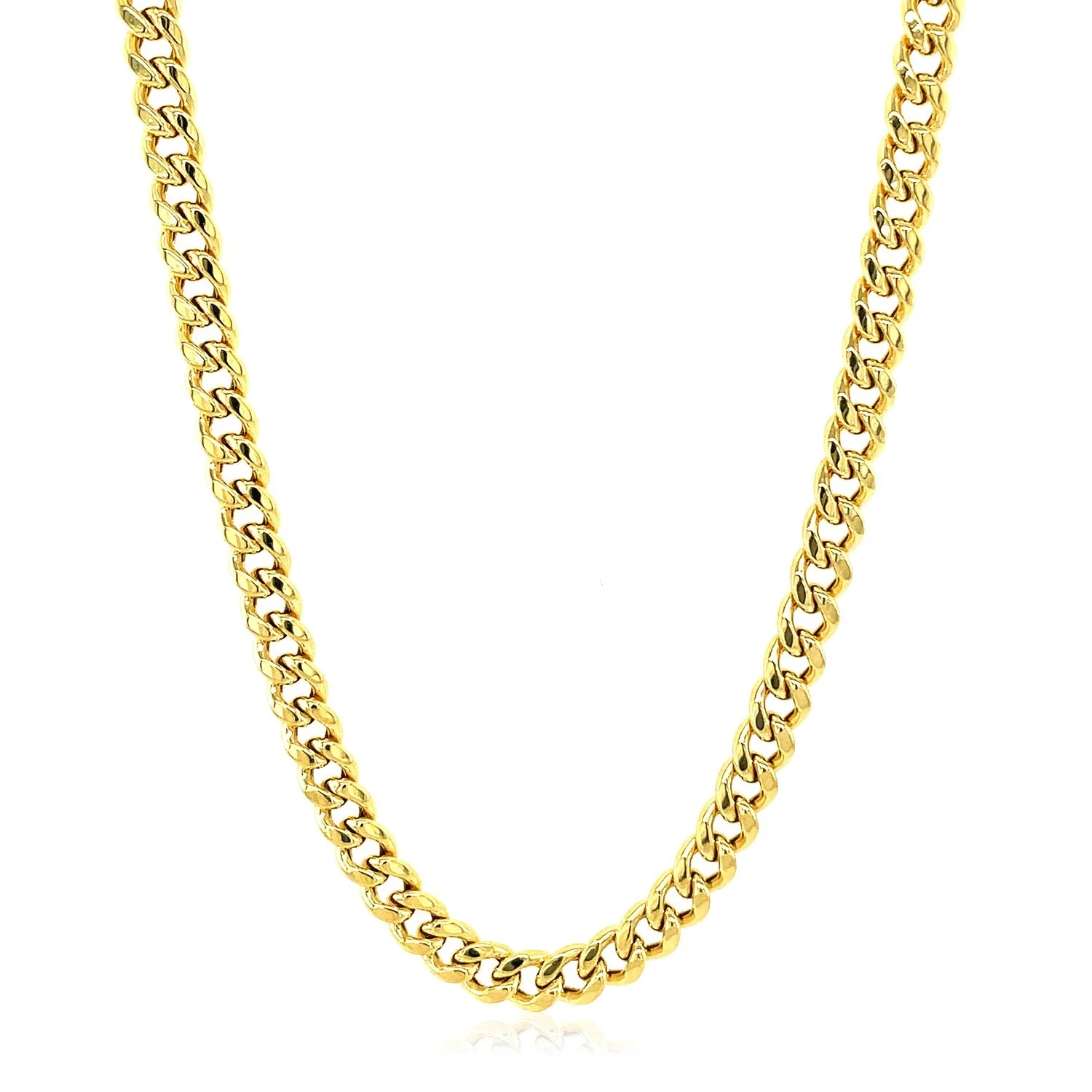 4.5mm 14k Yellow Gold Semi Solid Miami Cuban Chain - Image 7