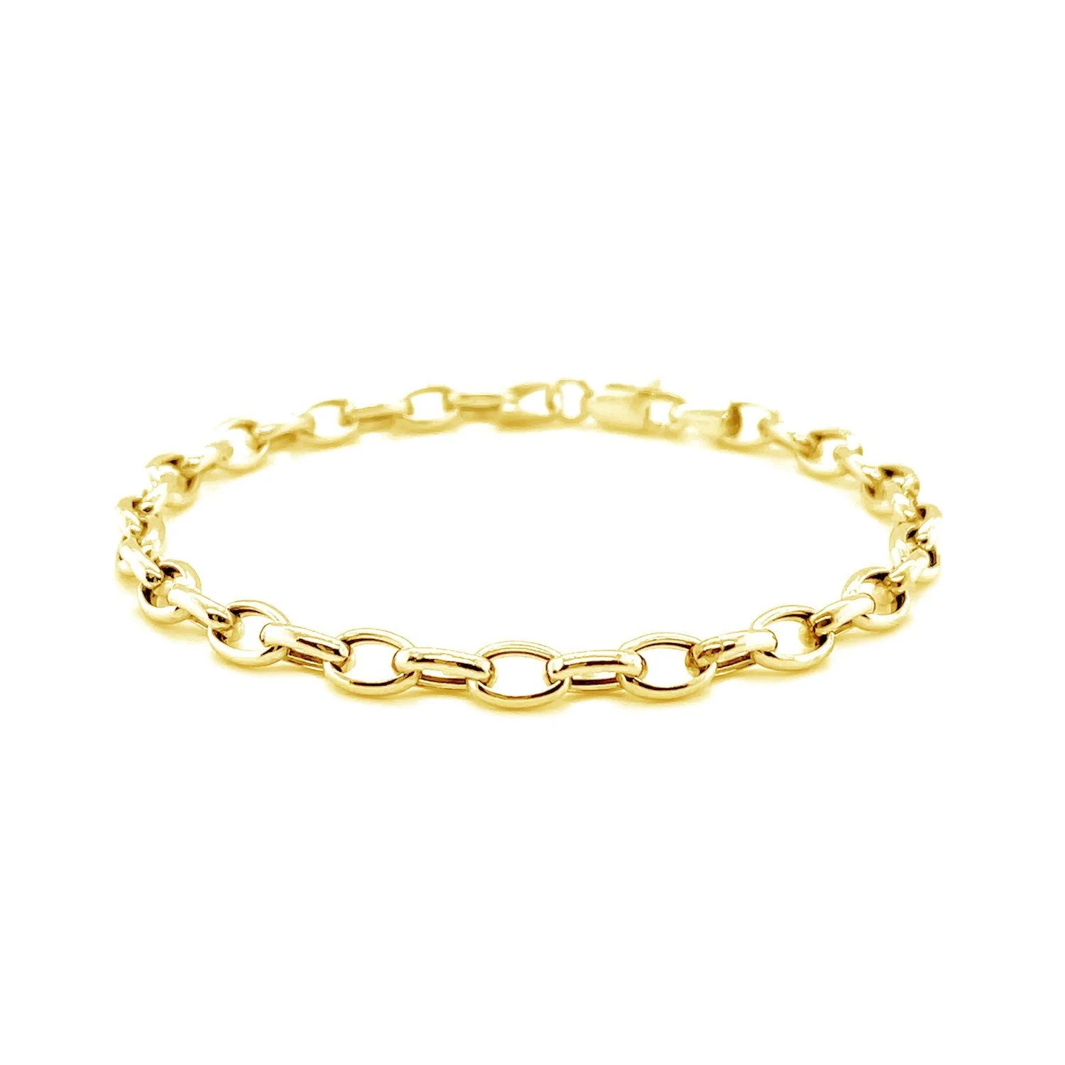 4.6mm 14k Yellow Gold Oval Rolo Bracelet - Image 2