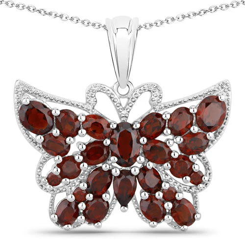 4.90 Carat Genuine Garnet .925 Sterling Silver Pendant - Image 5