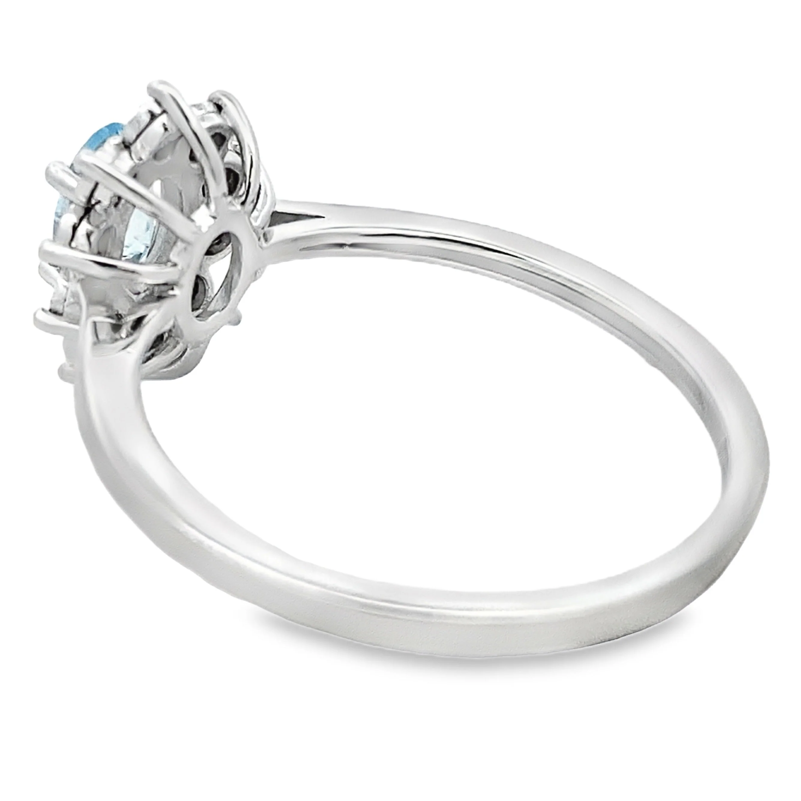 .43ct Aquamarine Diamond Ring 10KT White Gold - Image 2
