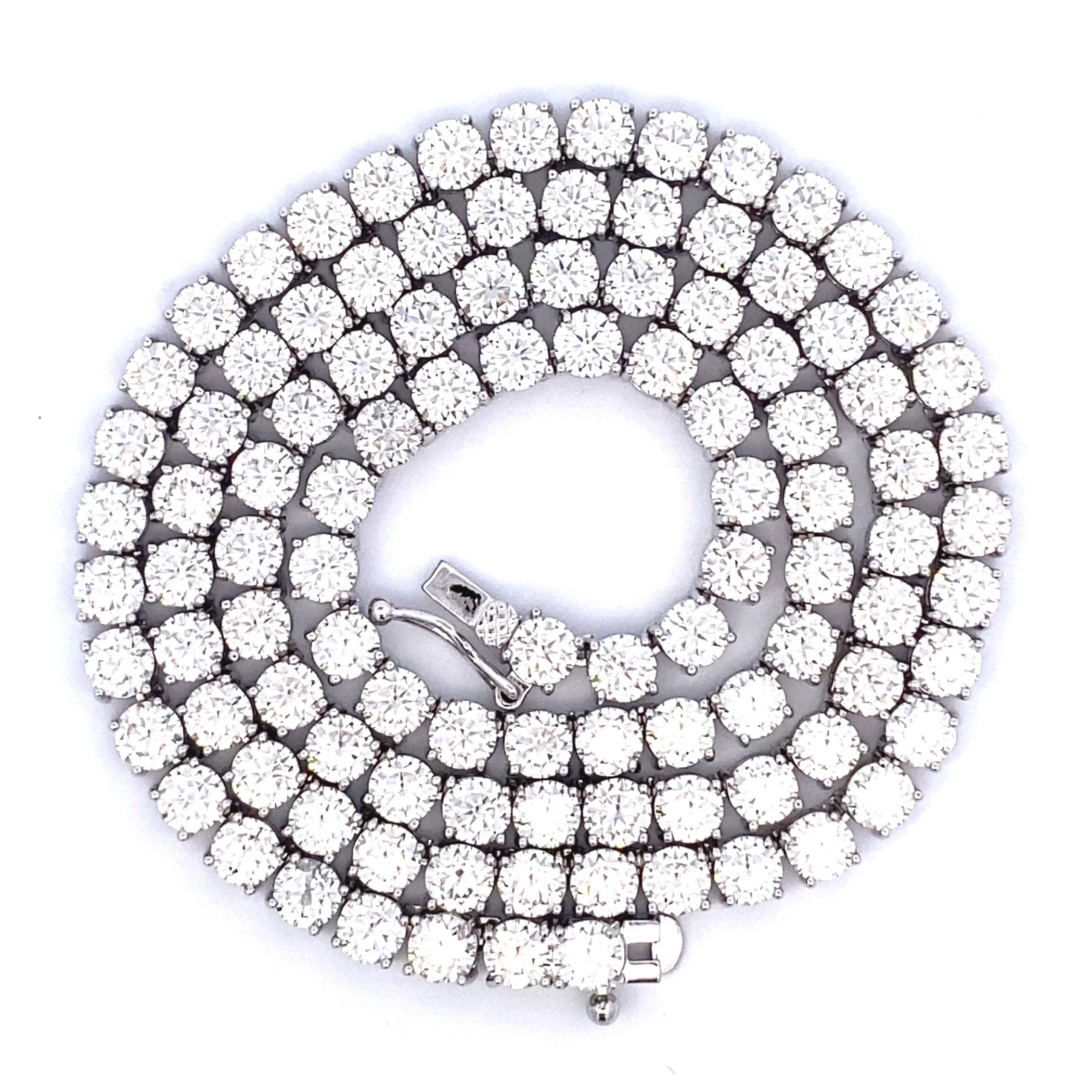 45.00ct Moissanite Tennis Necklace Sterling Silver - Image 4