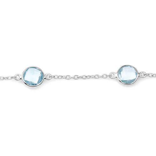 5.00 Carat Genuine Blue Topaz .925 Sterling Silver Bracelet - Image 3