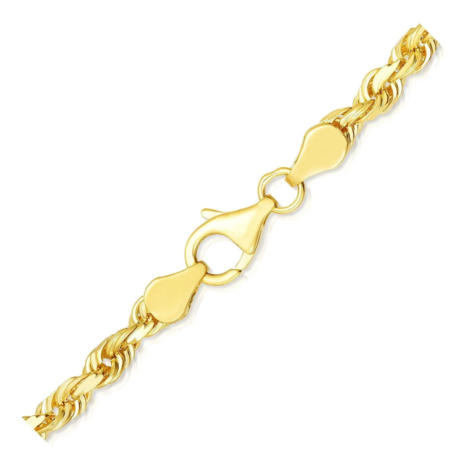 5.0mm 10k Yellow Gold Solid Diamond Cut Rope Chain - Image 8