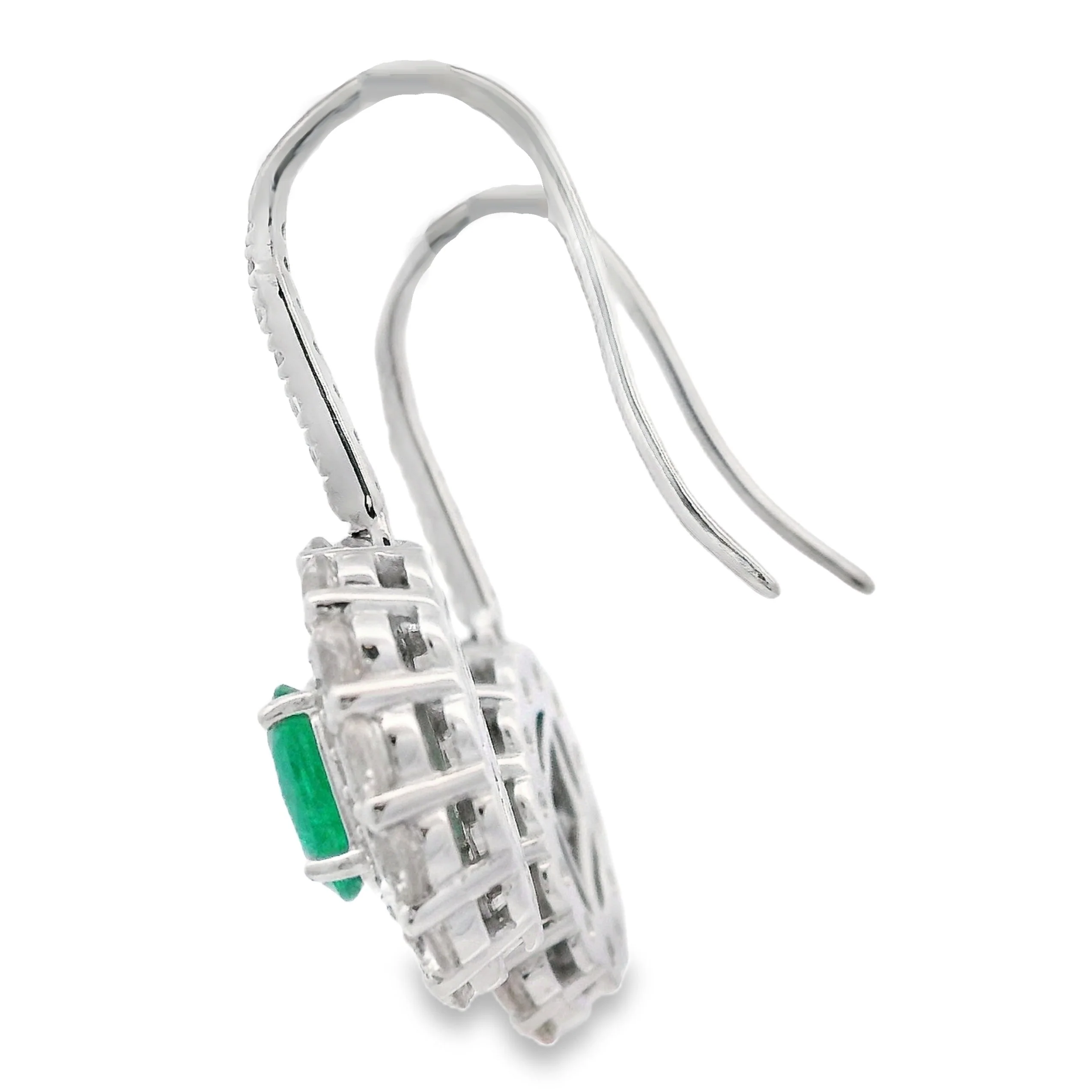 5.28ct Emerald Zircon Dangle Earrings Sterling Silver - Image 2