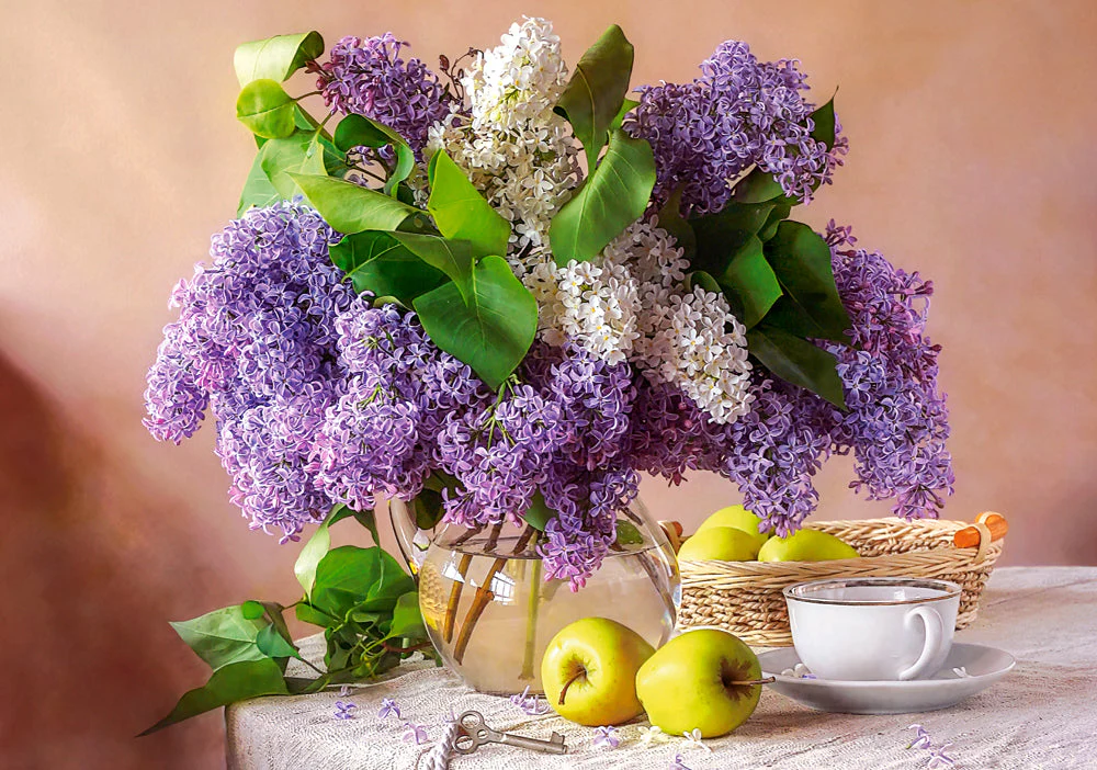 500 Piece Jigsaw Puzzle, Lilac Still Life, Flower puzzle, Nature, Adult Puzzle, Castorland B-54091 - Image 2