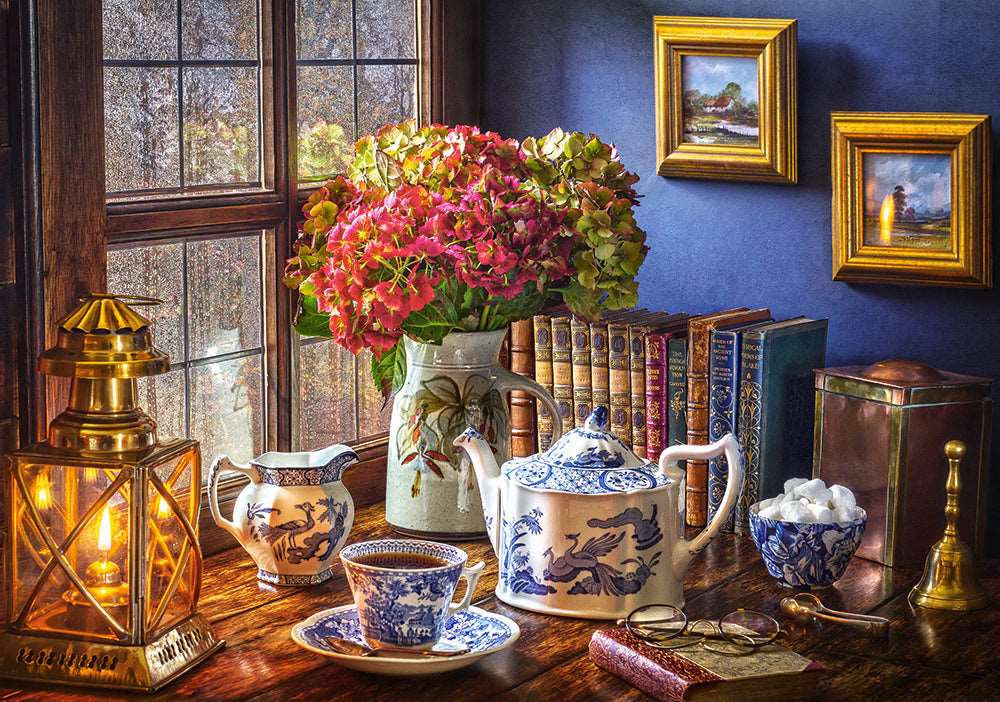 500 Piece Jigsaw Puzzle, Tea Time, Classic interior, old fashioned furniture, oil lamp, beautiful vase, Adult Puzzles, Castorland B-53070 - Image 2