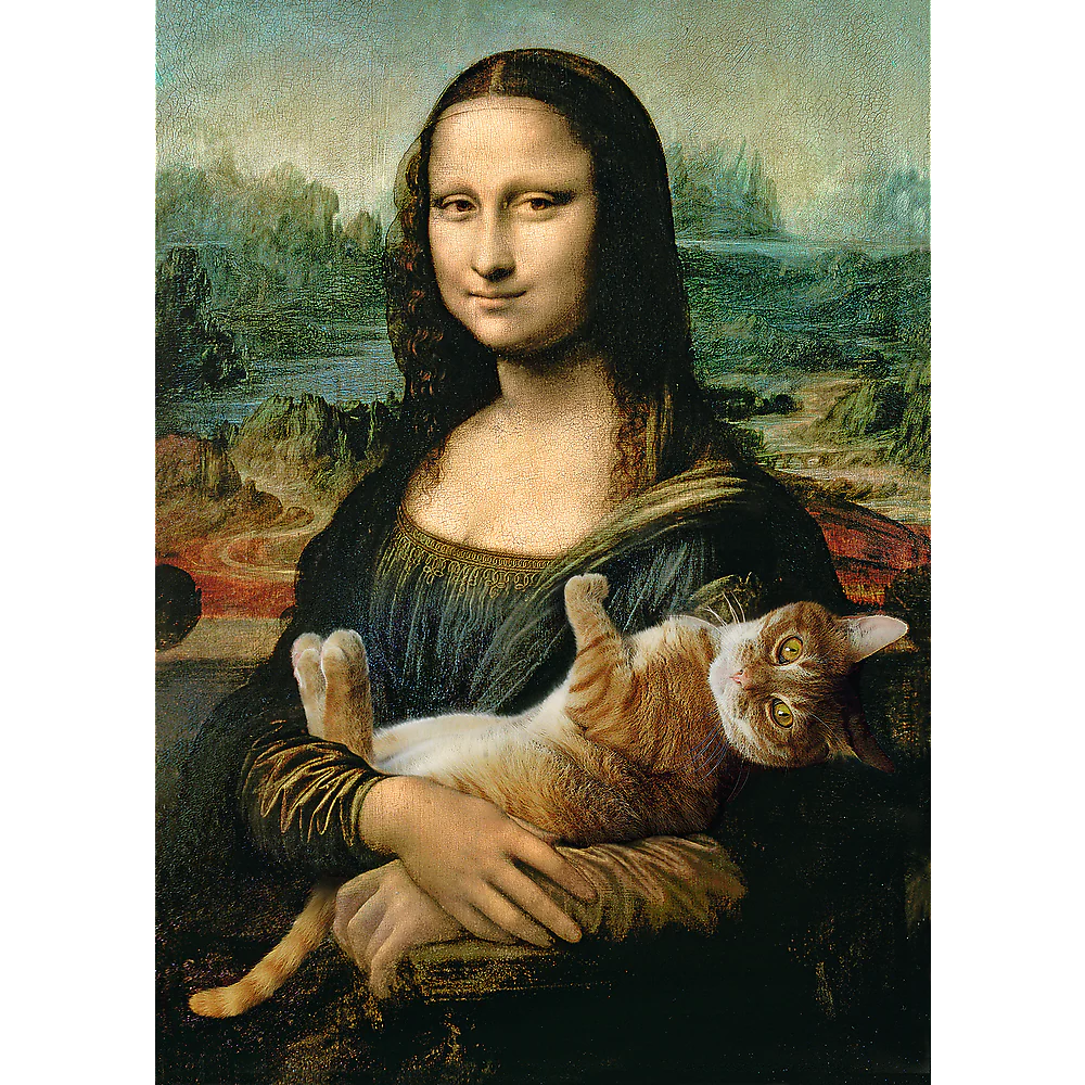500 Piece Jigsaw Puzzles, Mona Lisa and a Purring Kitty, Da Vinci Puzzles, Art Puzzles, Adult Puzzles, Trefl 37294 - Image 2
