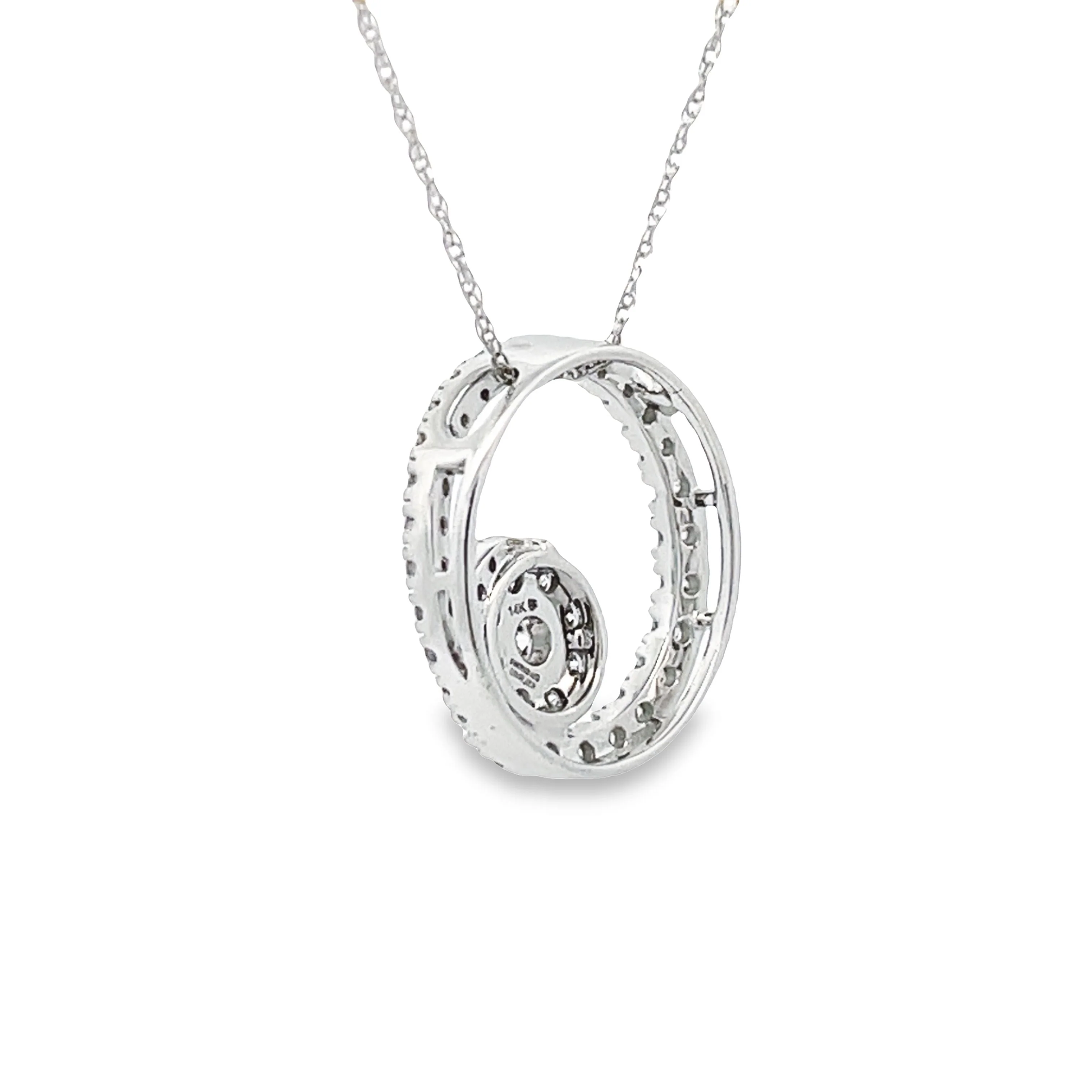 .50ct Diamond Circle of Love Pendant 14KT White Gold - Image 5