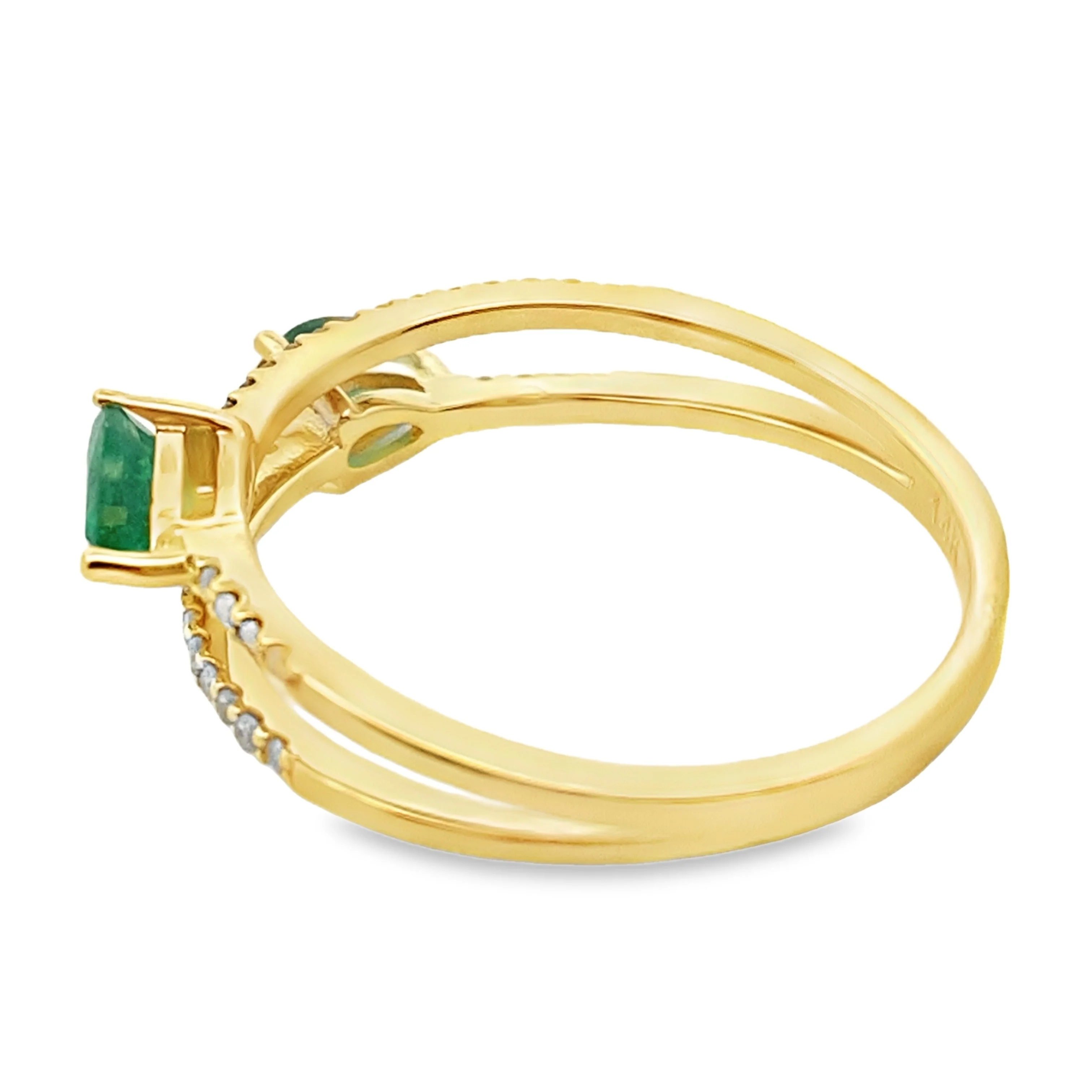 .50ct Emerald Diamond Ring 14KT Yellow Gold - Image 2