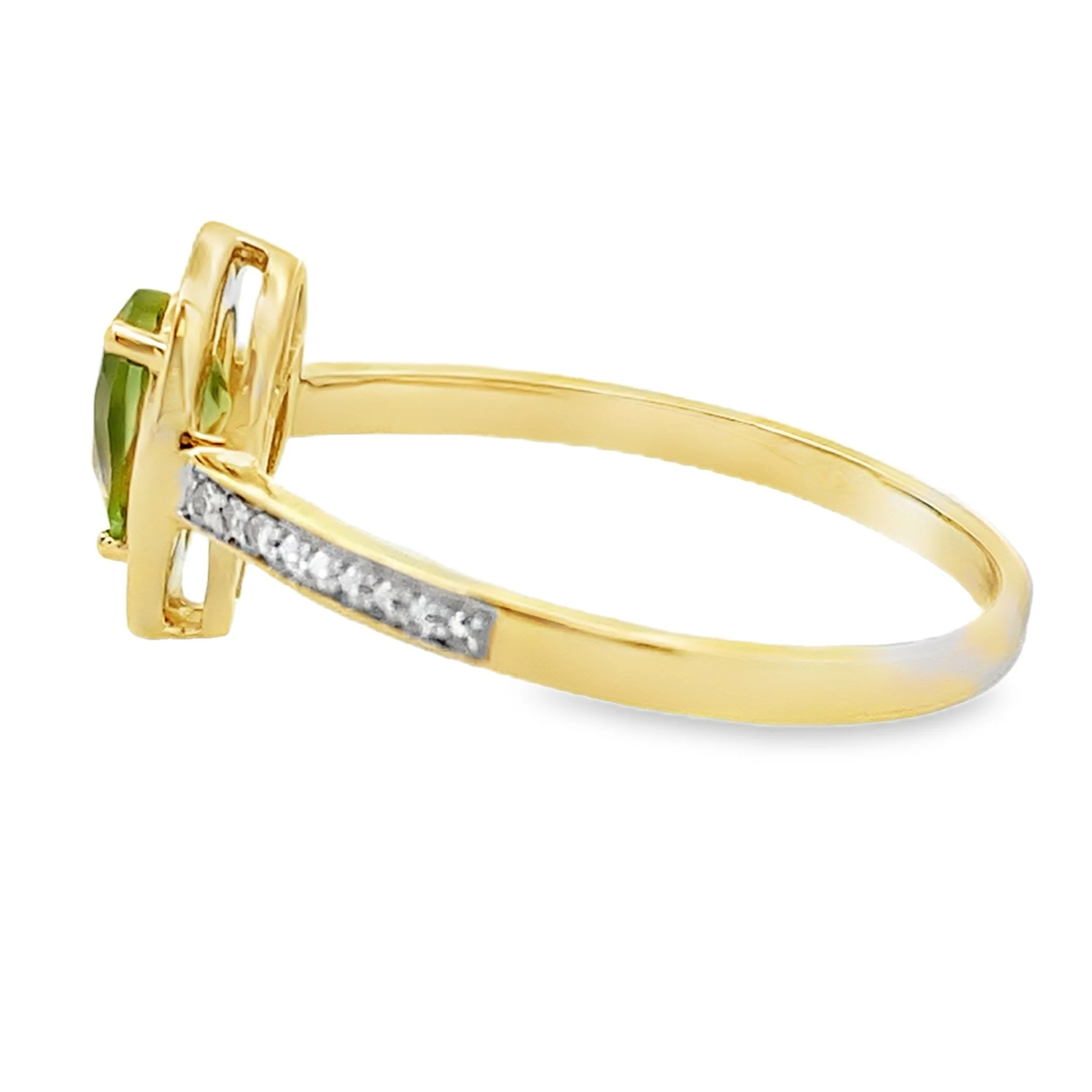 .50ct Peridot Diamond Ring 10KT Yellow Gold - Image 2