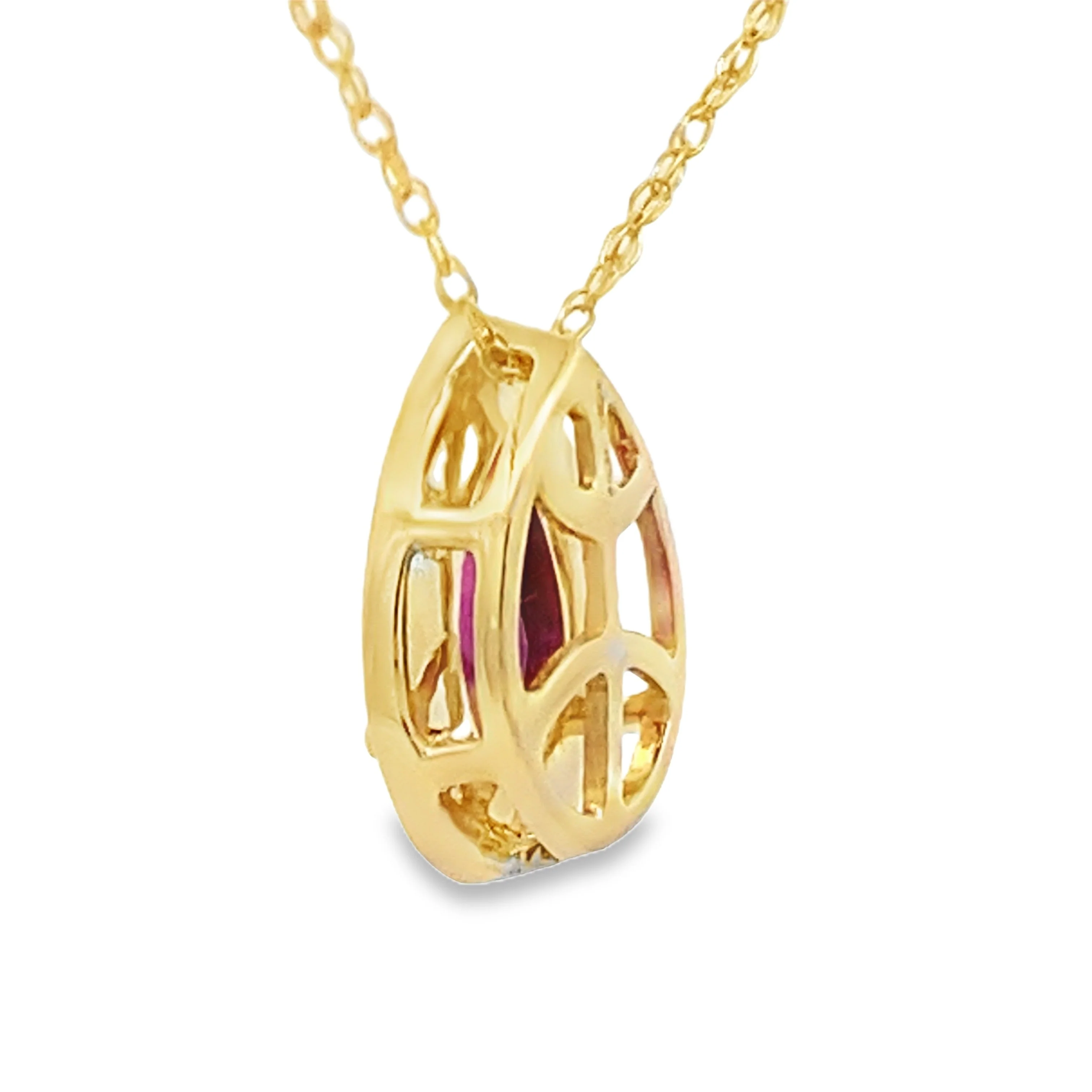 .52ct Garnet Diamond Fashion Pendants 10KT Yellow Gold - Image 2