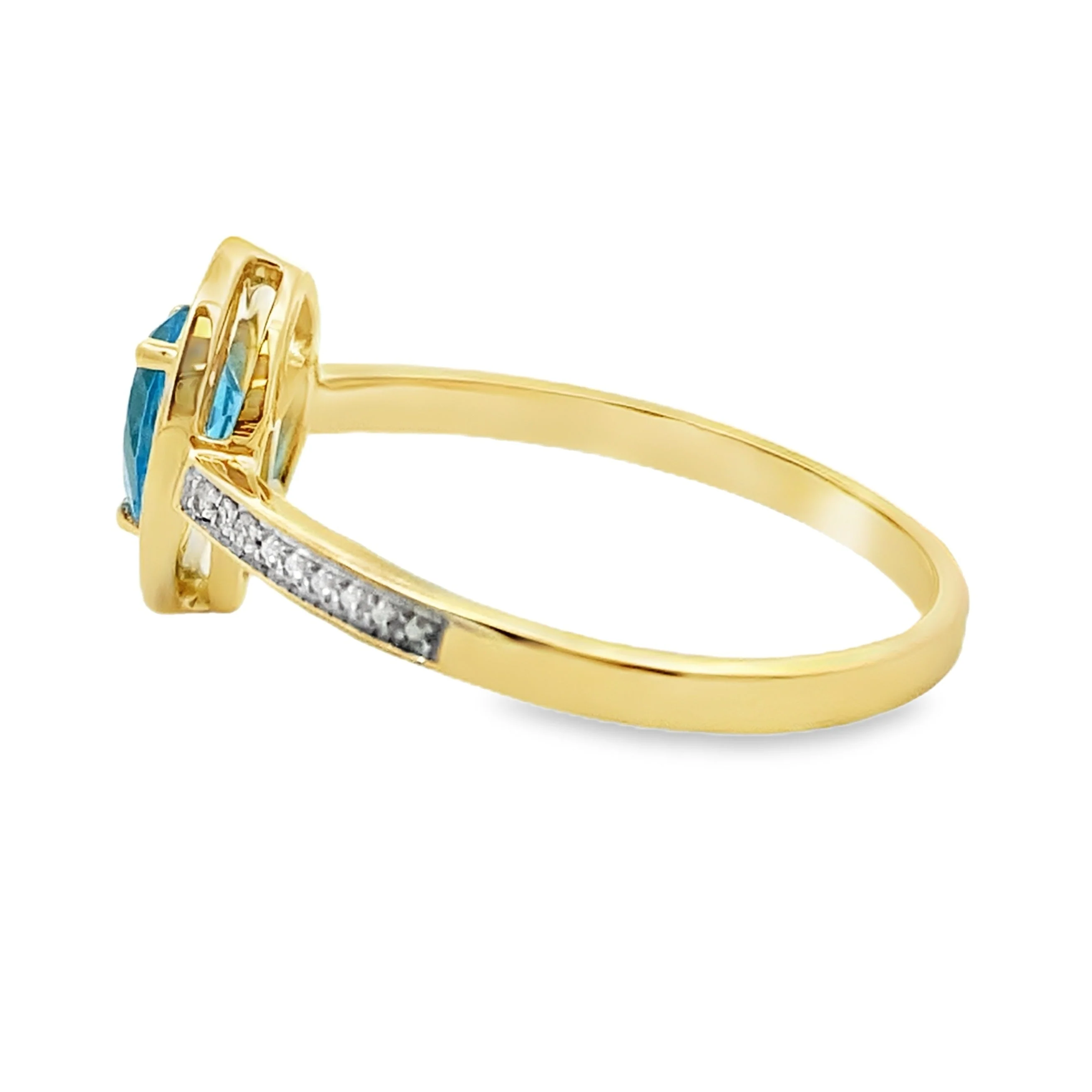 .54ct Blue Topaz Diamond Ring 10KT Yellow Gold - Image 2