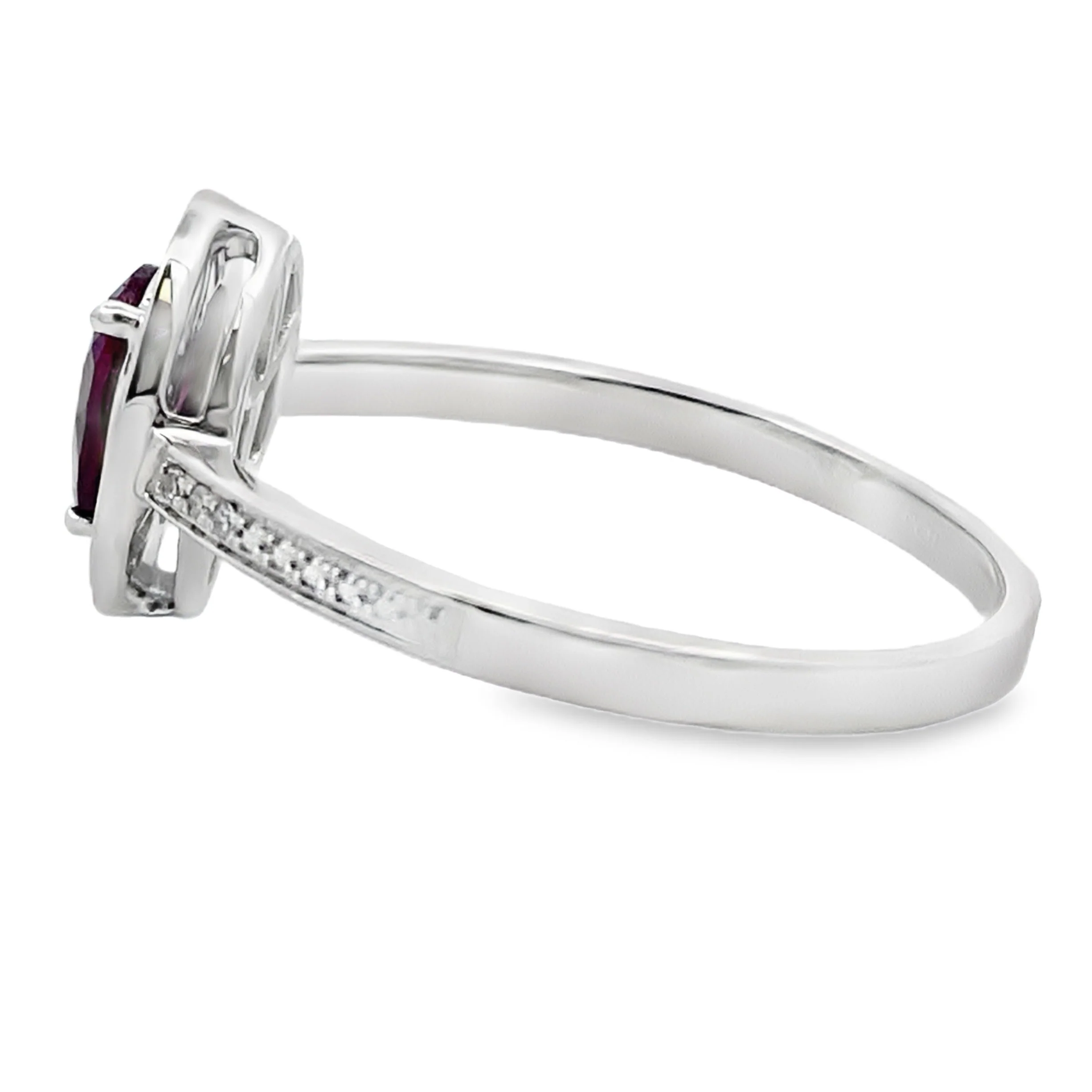 .56ct Garnet Diamond Ring 10KT White Gold - Image 2