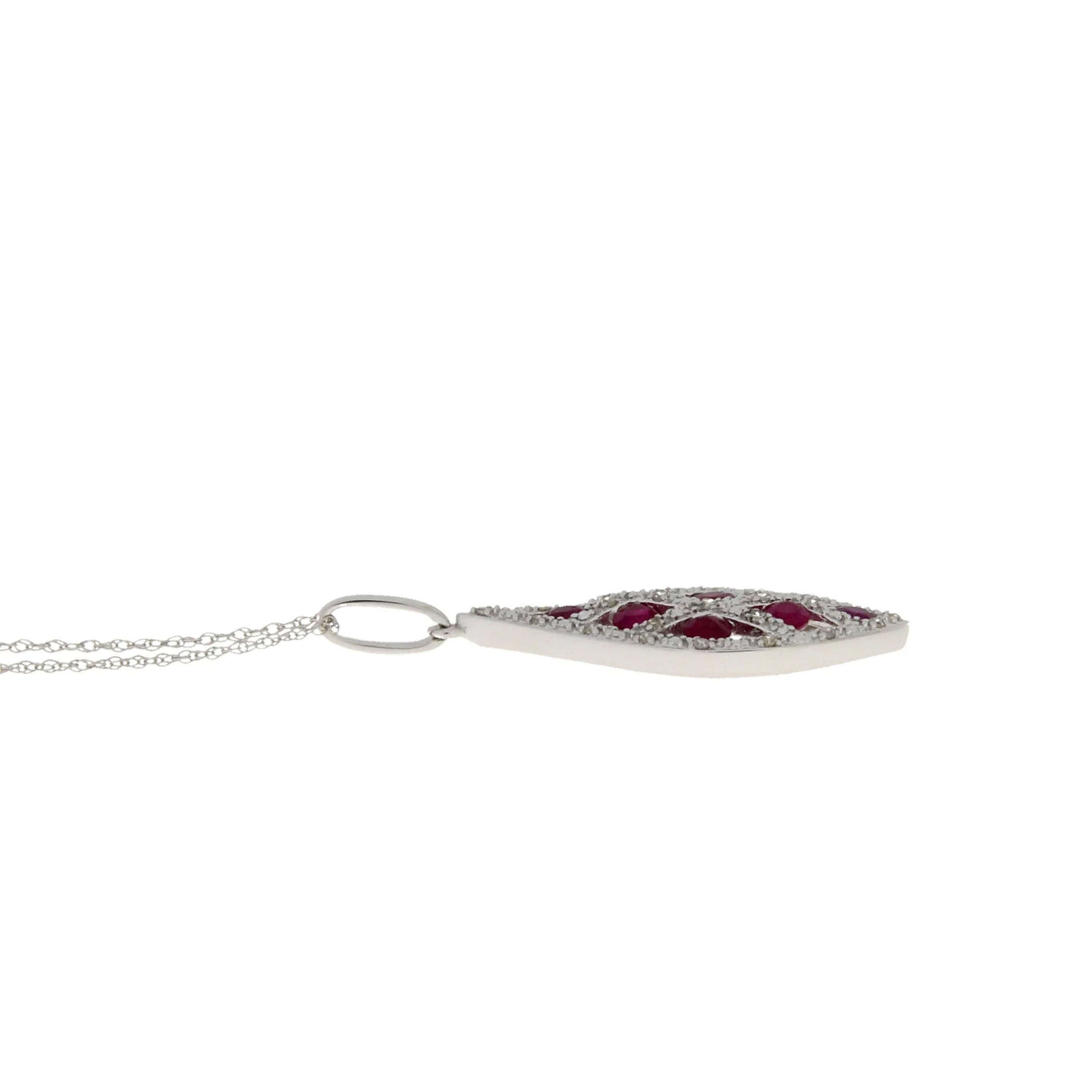 .58ct Ruby Diamond Fashion Pendants 14KT White Gold - Image 2