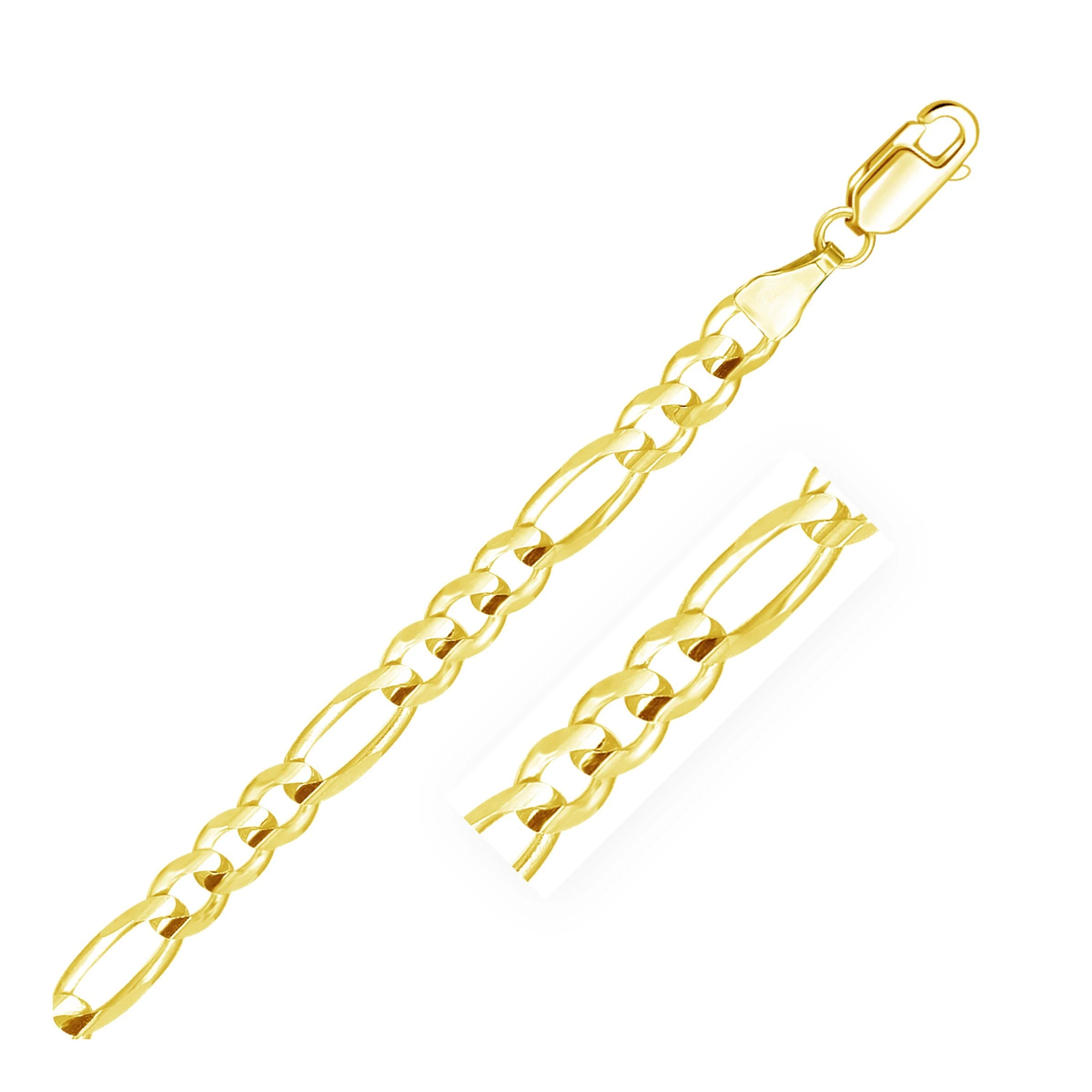 6.0mm 14k Yellow Gold Solid Figaro Chain - Image 5