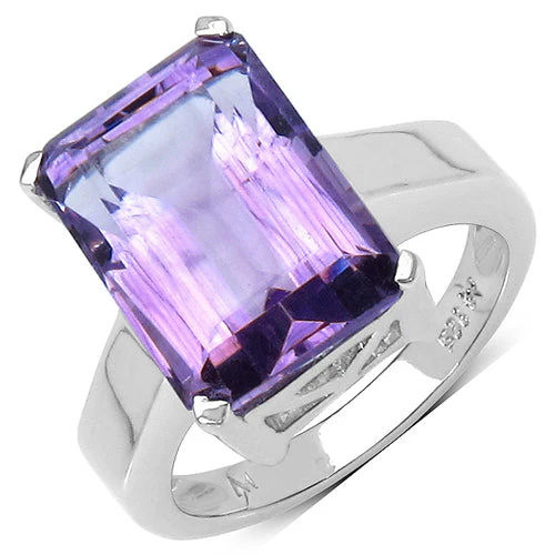6.10 Carat Genuine Amethyst .925 Sterling Silver Ring - Image 3