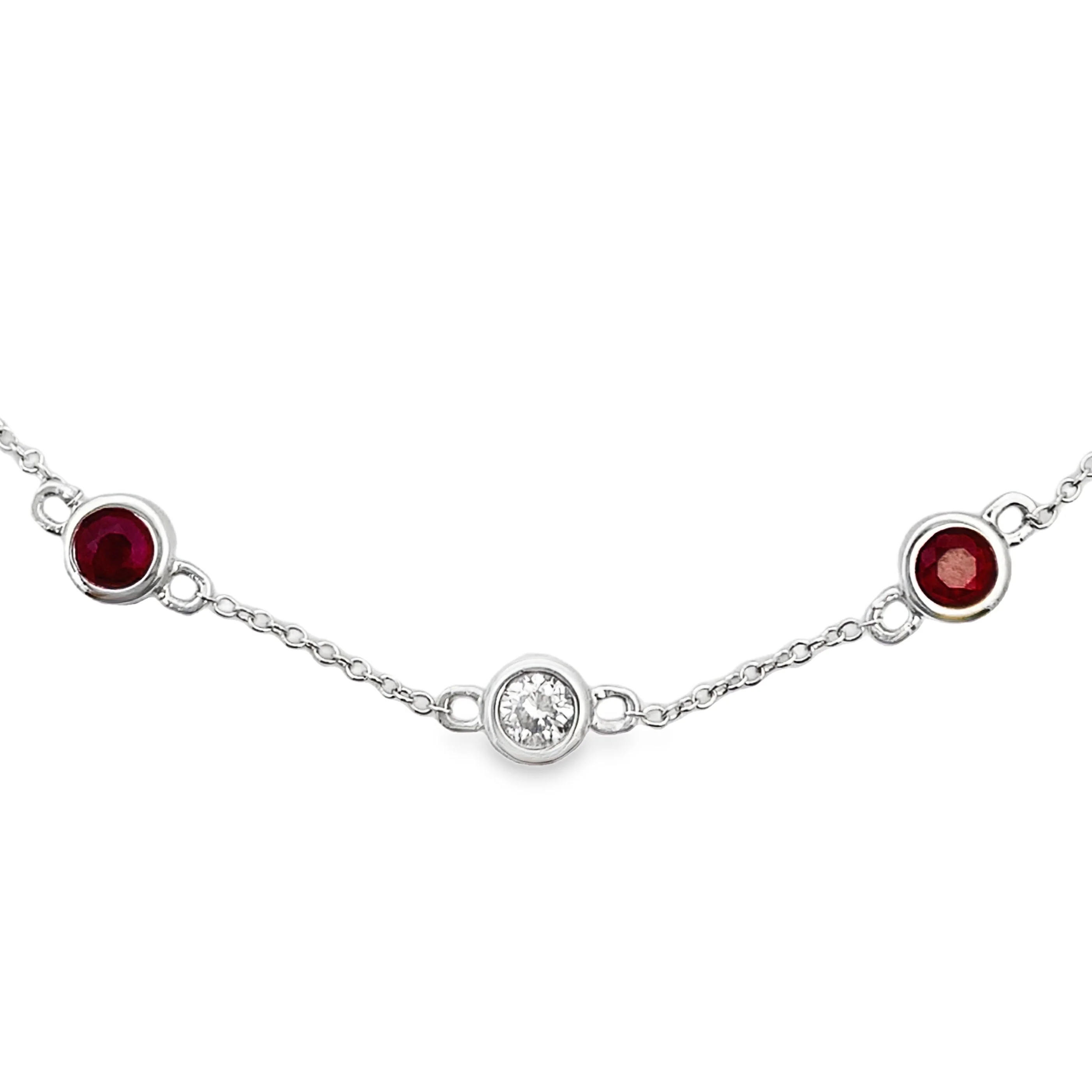 .66ct Ruby Diamond Bracelet 14KT White Gold - Image 2