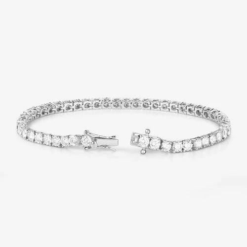 7.00 Carat Lab Grown Diamond 14K White Gold Bracelet - Image 5