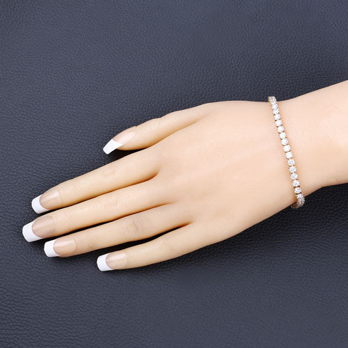 7.00 Carat Lab Grown Diamond 14K Yellow Gold Bracelet - Image 7
