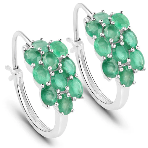 7.80 Carat Genuine Zambian Emerald .925 Sterling Silver 3 Piece Jewelry Set (Ring, Earrings, and Pendant w/ Chain) - Image 8