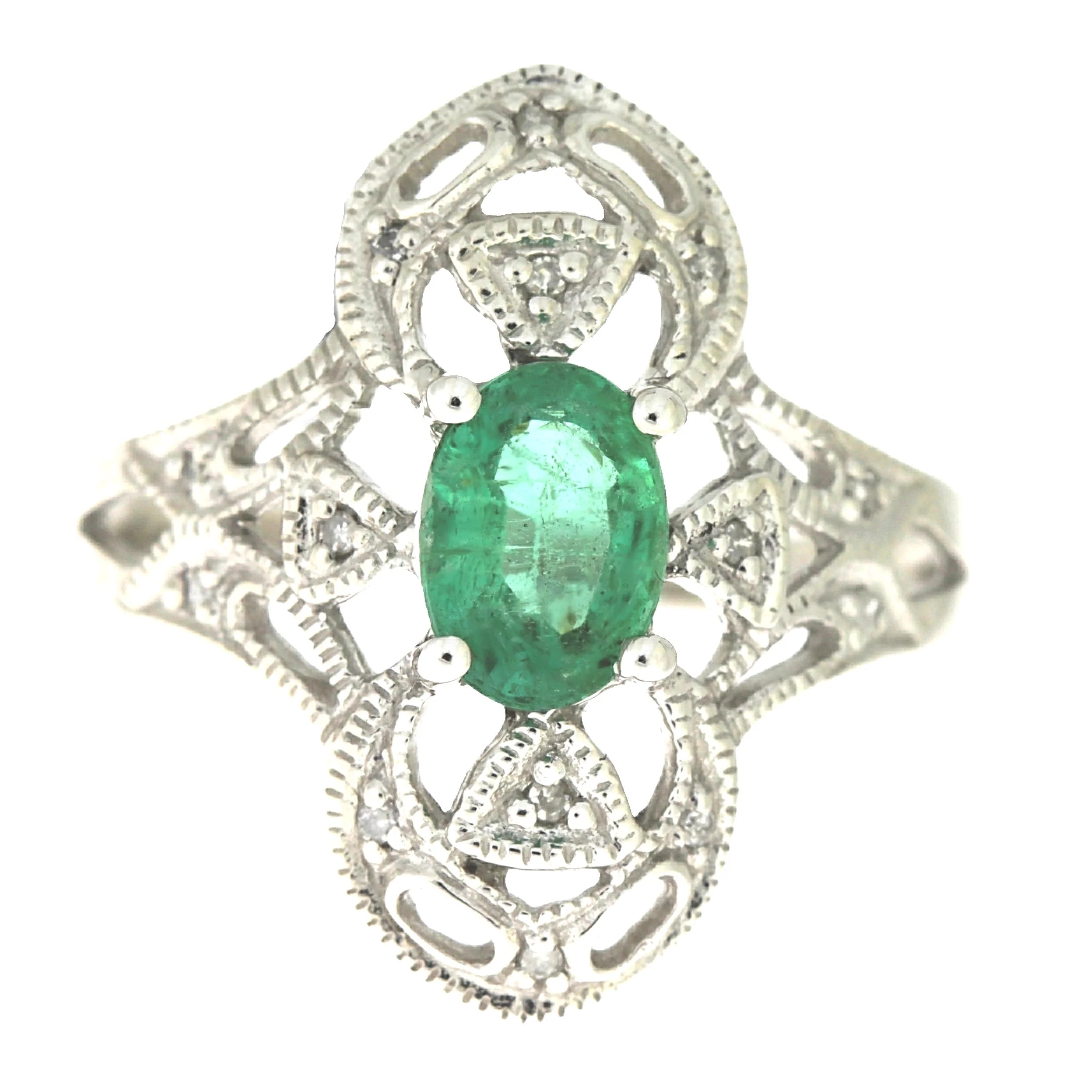 .70ct Emerald Diamond Ring 10KT White Gold - Image 4