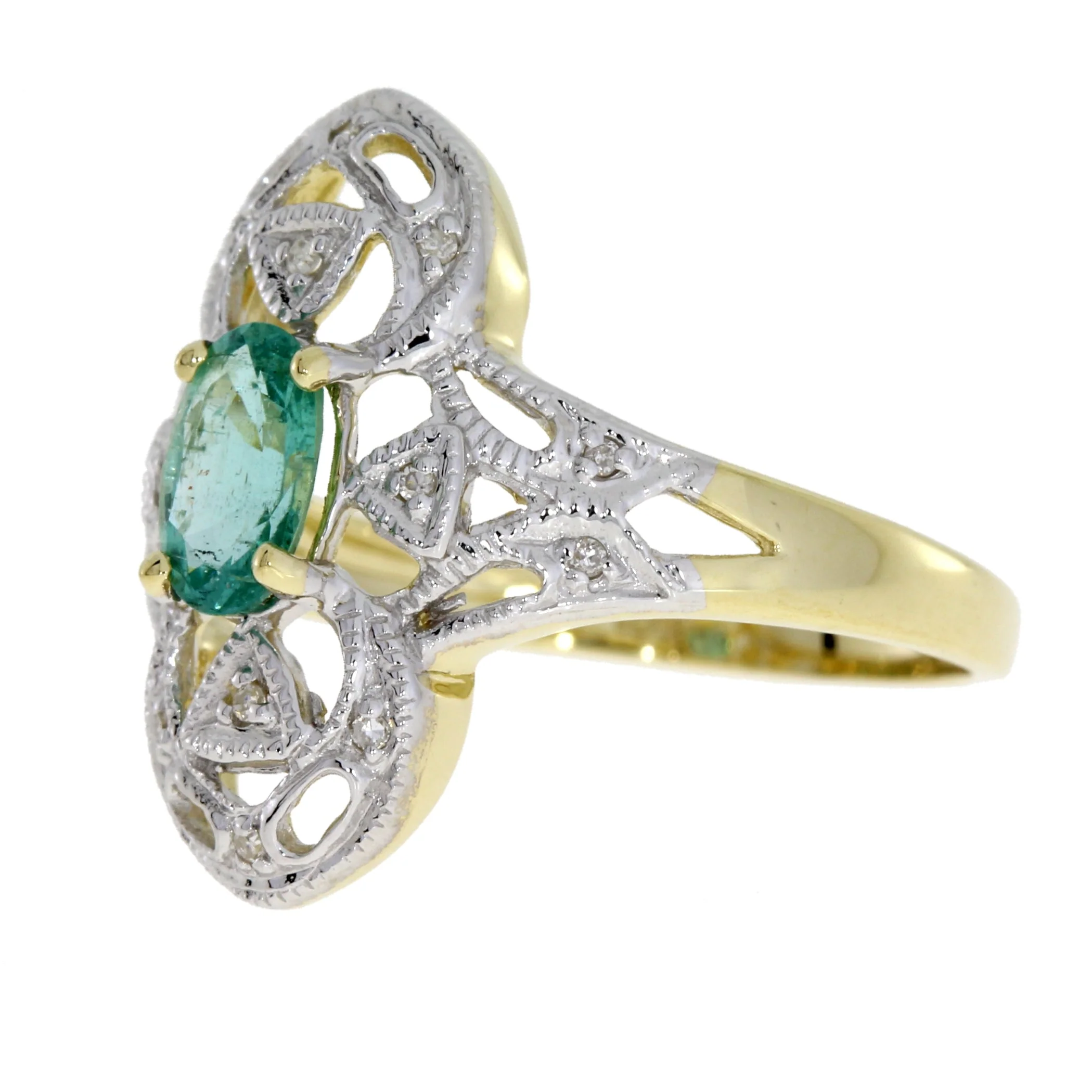 .70ct Emerald Diamond Ring 10KT Yellow Gold - Image 2
