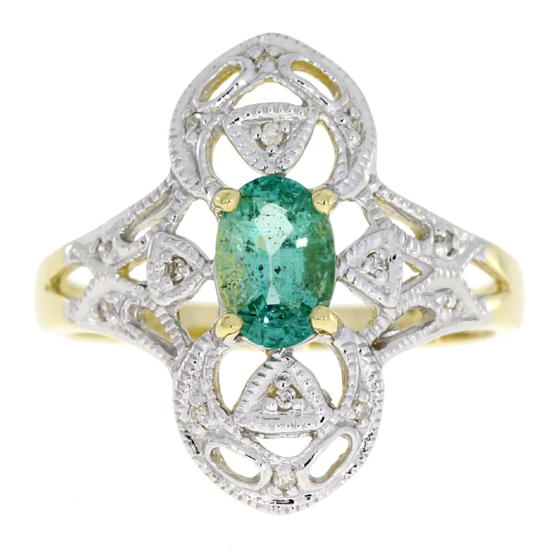 .70ct Emerald Diamond Ring 10KT Yellow Gold - Image 4