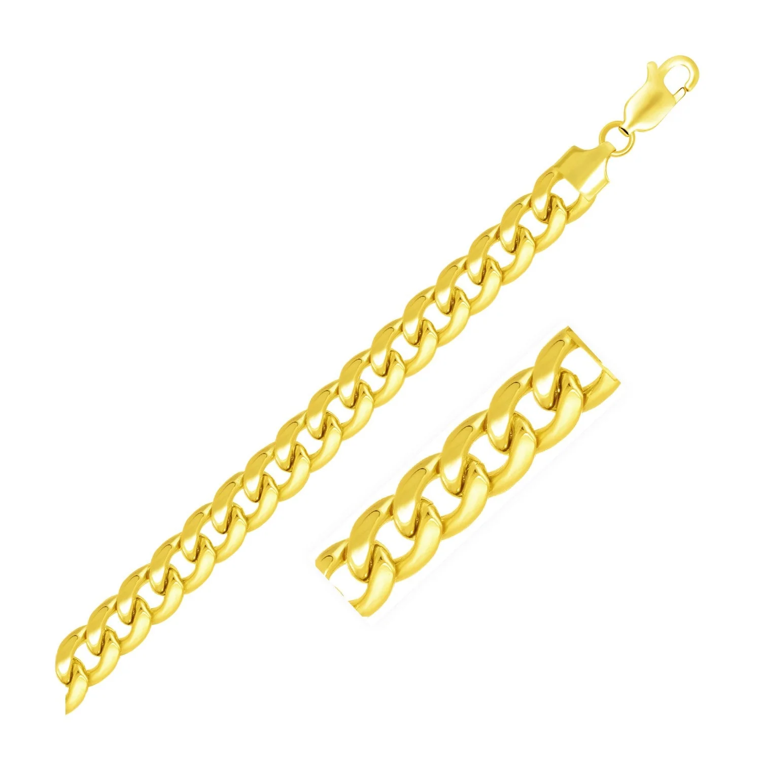 8.0mm 10k Yellow Gold Light Miami Cuban Chain - Image 3