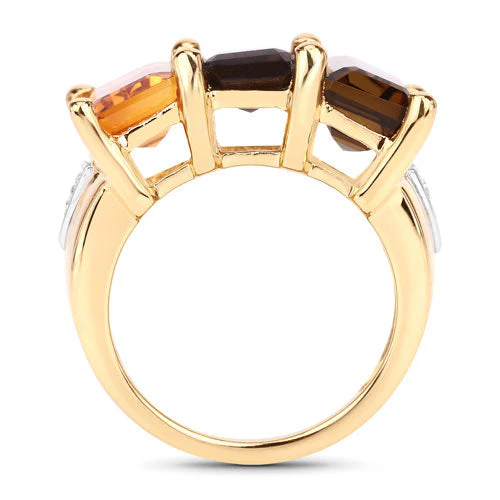 8.17 Carat Genuine Multi Stones .925 Sterling Silver Ring - Image 2