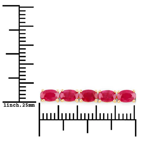 9.18 Carat Genuine Ruby 10K Yellow Gold Bracelet - Image 3