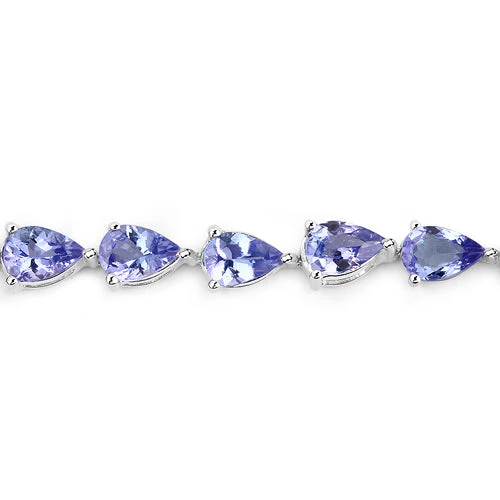 9.25 Carat Genuine Tanzanite .925 Sterling Silver Bracelet - Image 5