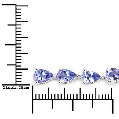 9.25 Carat Genuine Tanzanite .925 Sterling Silver Bracelet - Image 6